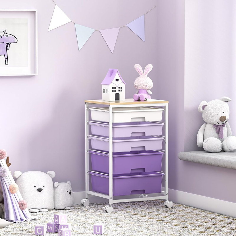 Chariot utilitaire roulant sur roulettes, 5, Mauve
