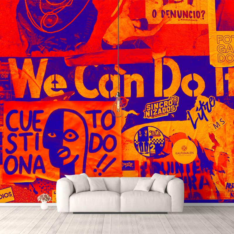 Vibrant Graffi Street Paint Peel & Stick Border, 8.33' W x 12' L