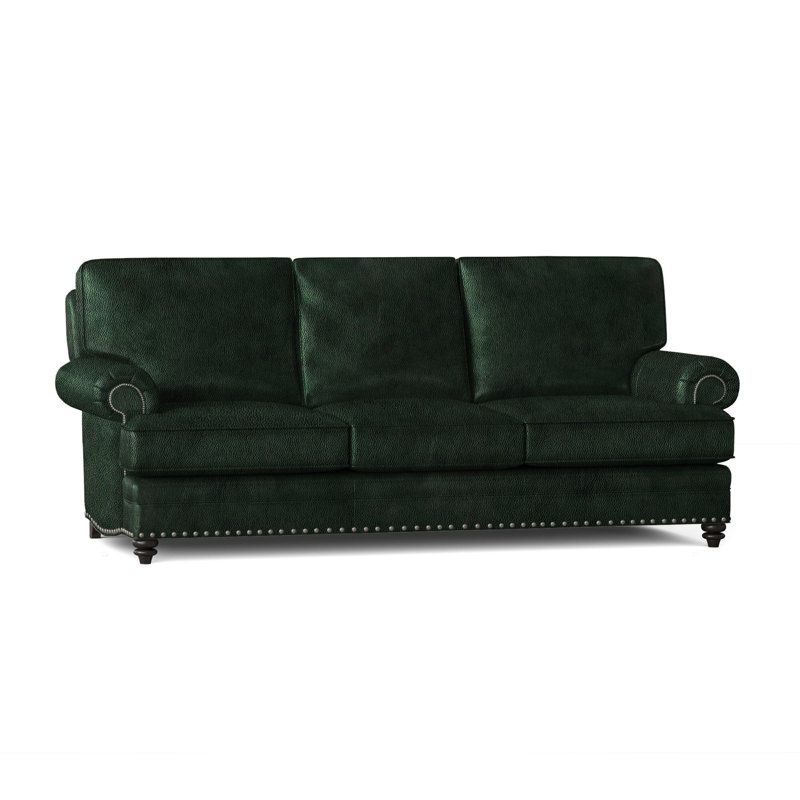 Carrado Leather Sofa, Gunmetal, Plantation, Anilina Hunter Genuine Leather