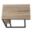 Table de bout décorative en forme de C, stratifié brun / métal noir, style contemporain moderne | Idée de cadeau