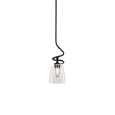 Mini-luminaire suspendu à tige avec verre carré transparent de 4,5 po Ladbrooke