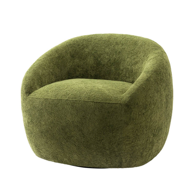 Fauteuil demi-tonneau pivotant rembourré, Vert
