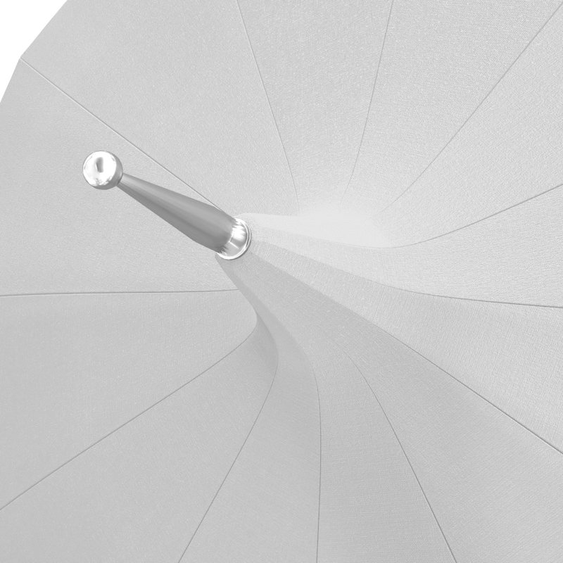 Parasol de marché en forme de pagode anodisé argent 8,5 pieds, Toile Sunbrella® naturel