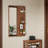 Wall Mounted Full Length Mirror, Full Body Mirror With Shelf, Full Body Mirror With Hook Wall Mounted Mirror With Multifunctional Design Panel-609036375