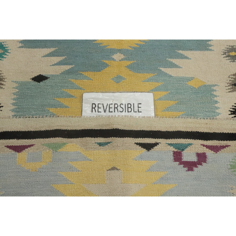 Tapis kilim en laine tissé à plat 4 x 6