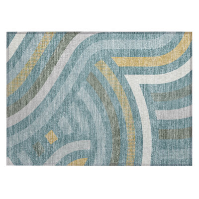 Machine Washable Indoor/Outdoor Chantille ACN2467 Mid-Century Modern Rug