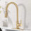 Streamlined Pull Down Kitchen Faucet, Single Handle High Arc Sink Faucet with Multi-Function Spray Head