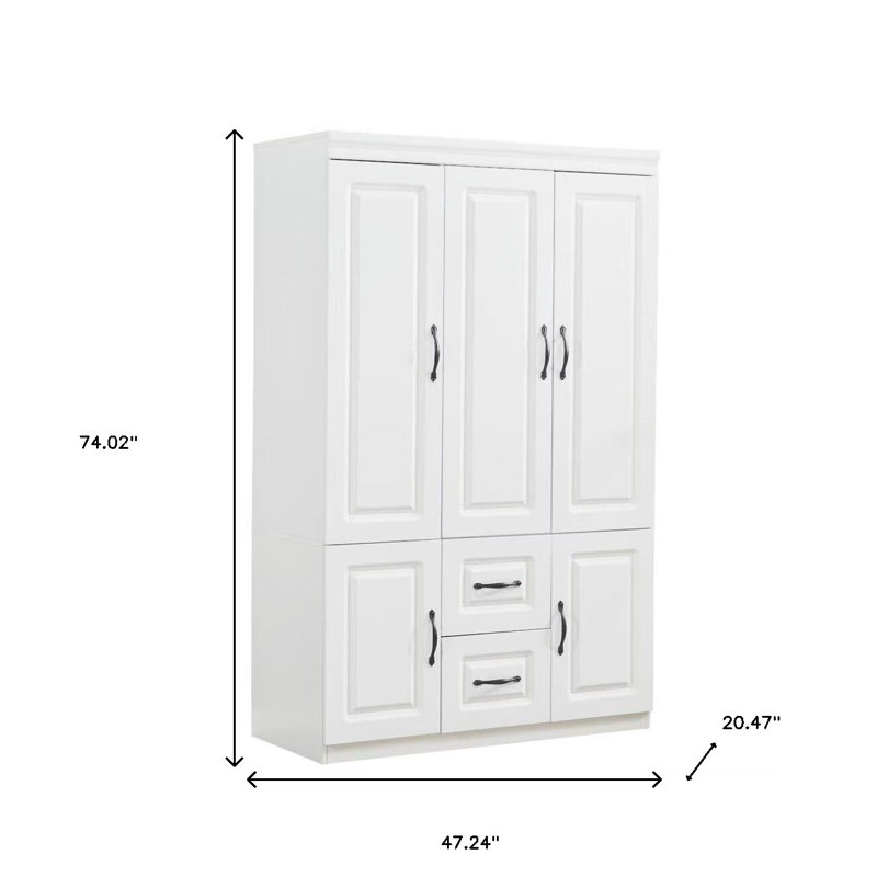 Commode combinée 74 po à deux portes et deux tiroirs 74 po
