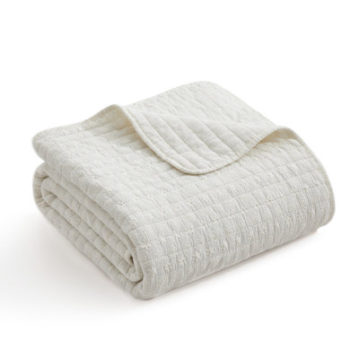 Eyelet Taupe Quilted Throw