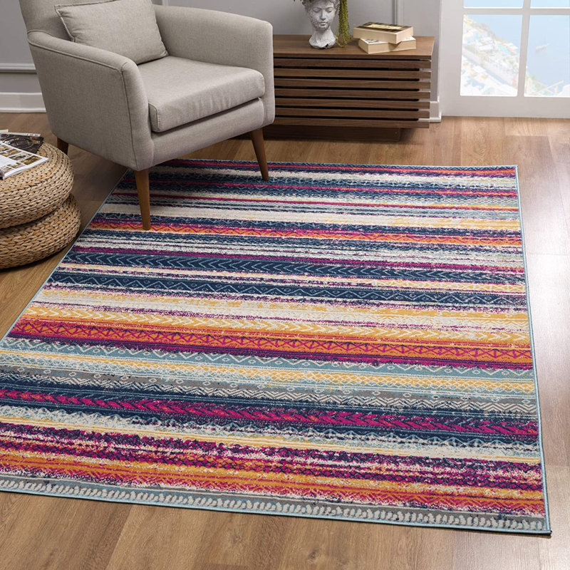 Irregular Striped Area Rug, Rectangle 2'3" x 4'7"