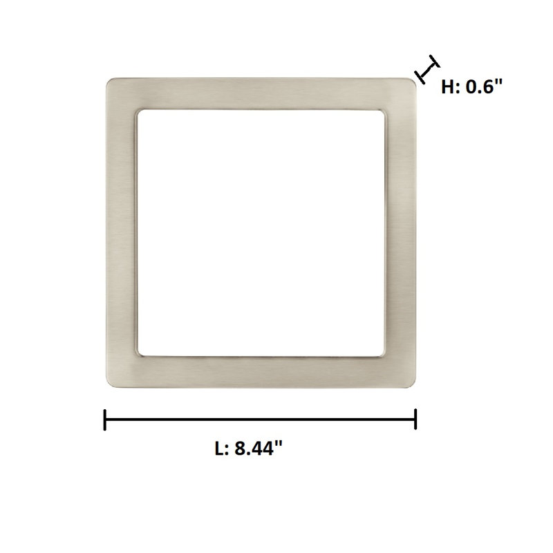 Lentille 9-s garniture Chilmark, H 8,44 po x l 8,44 po x P 0,6 po, Nickel brossé