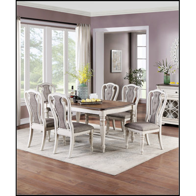 Light Fabric Upholstery Dining Chair, Vintage White, Set of 2, Comfortable and Durable for Modern Dining Rooms