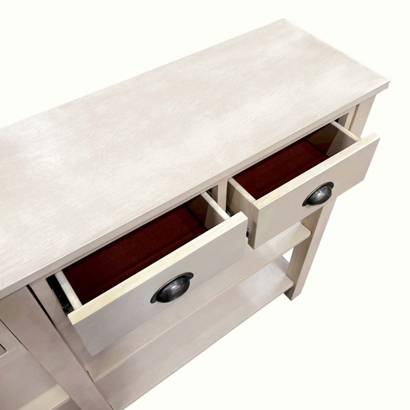 Console rectangulaire à 4 tiroirs Oscar, H 35 po x l 72 po x P 12 po
