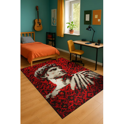 Tapis tissé orange Mosso