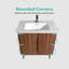 Ensemble de meuble-lavabo mural 30 po en noyer rayé avec lavabo, autoportant et mural
