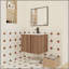 Ensemble de meuble-lavabo flottant 24 po avec lavabo, meuble-lavabo mural en ébène brun, portes à fermeture douce, ensemble de meuble-lavabo moderne peu encombrant