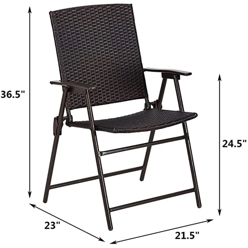 Chaise de salle à manger d'extérieur empilable en osier