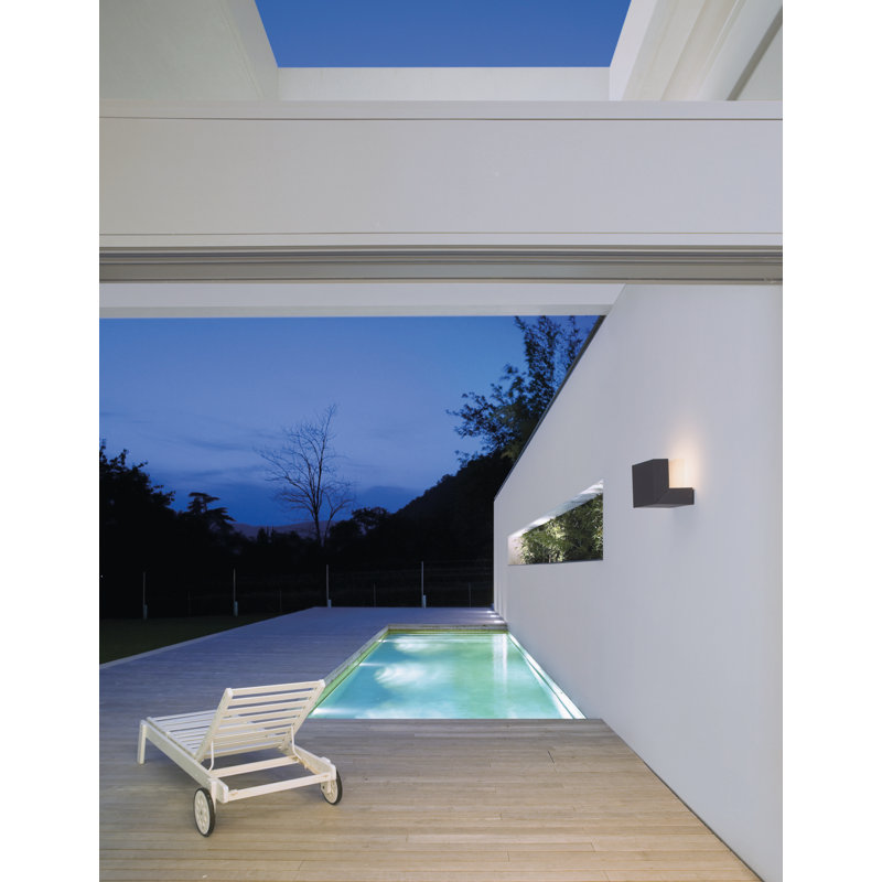 Anthracite Integrated LED Outdoor Armed Sconce