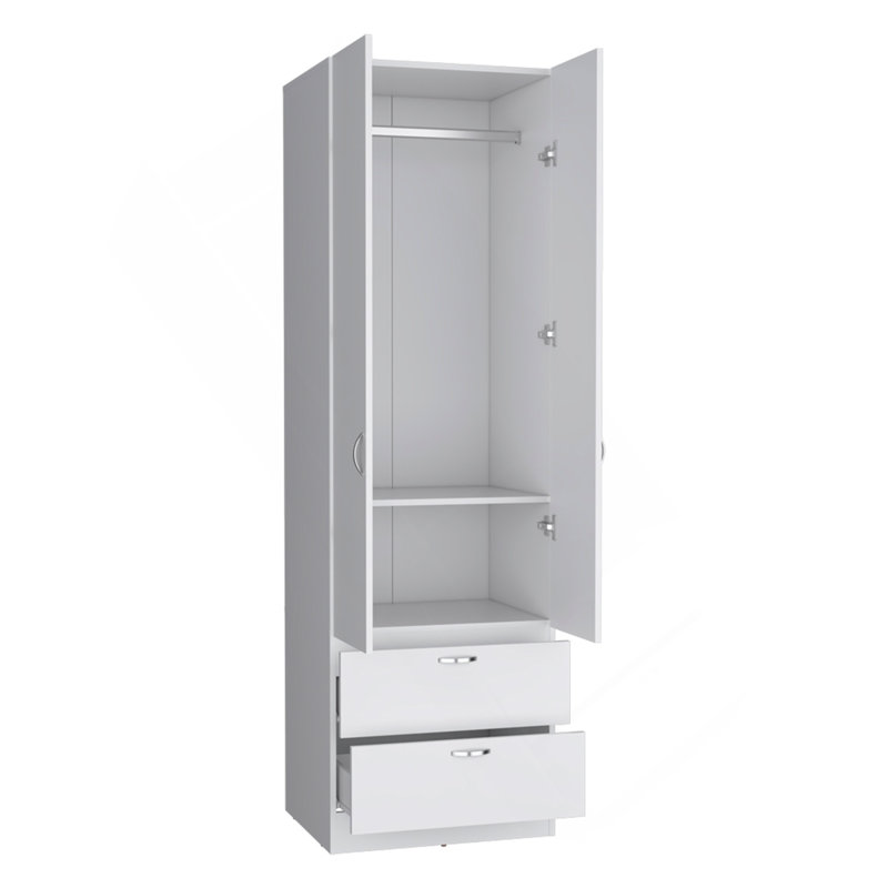 Armoire Marlton, chambre à coucher, blanc, Blanc