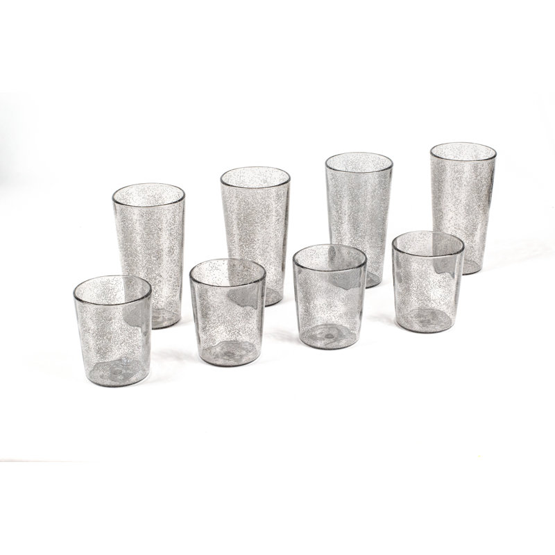 Jerika 17oz. Acrylic Drinking Glass Set, Gray