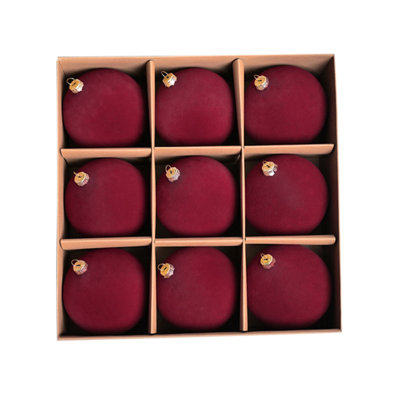 9 Pcs / ensemble Boules De Noël De Grande Taille Flocage