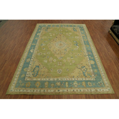 Tapis turc vert Oushak 10 x 14