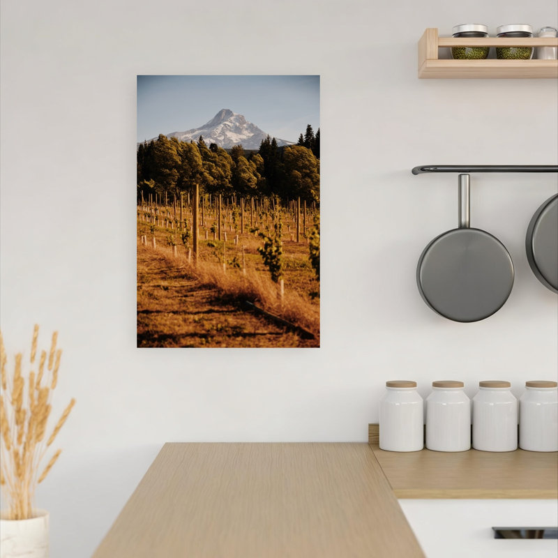 Vineyard Mountain View Peaceful Serene Tranquil Autumn Landscape Wall Art Print 1 Piece Wrapped Canvas Wall Art