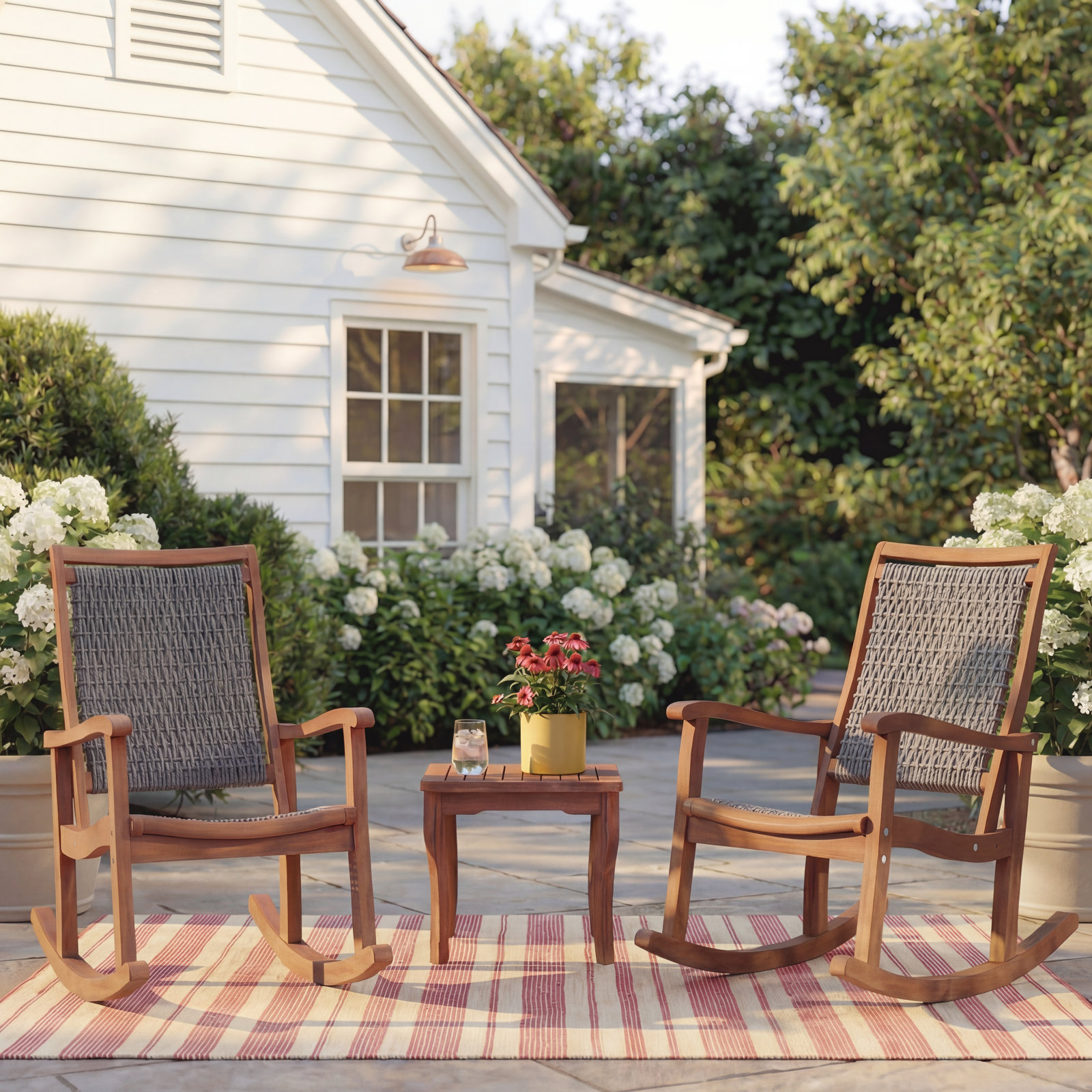 Arnot 2-Person Eucalyptus Patio Seating Group, Driftwood Gray