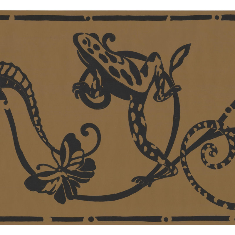 Bordure de papier peint papillon lézard, Brun