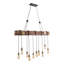 Lustre rustique rétro en fer et bois