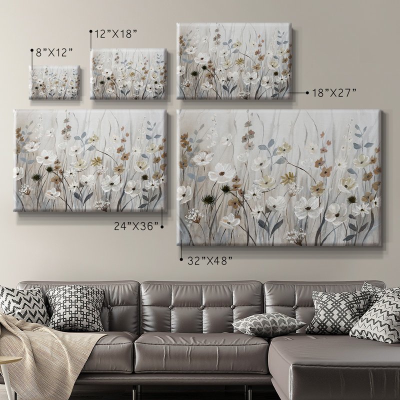 Toile tendue de qualité supérieure Misty Meadow Field - prête à être accrochée, H 24 po x l 36 po