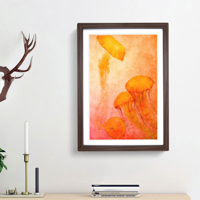 The Orange Jellyfish - Picture Frame Painting Print