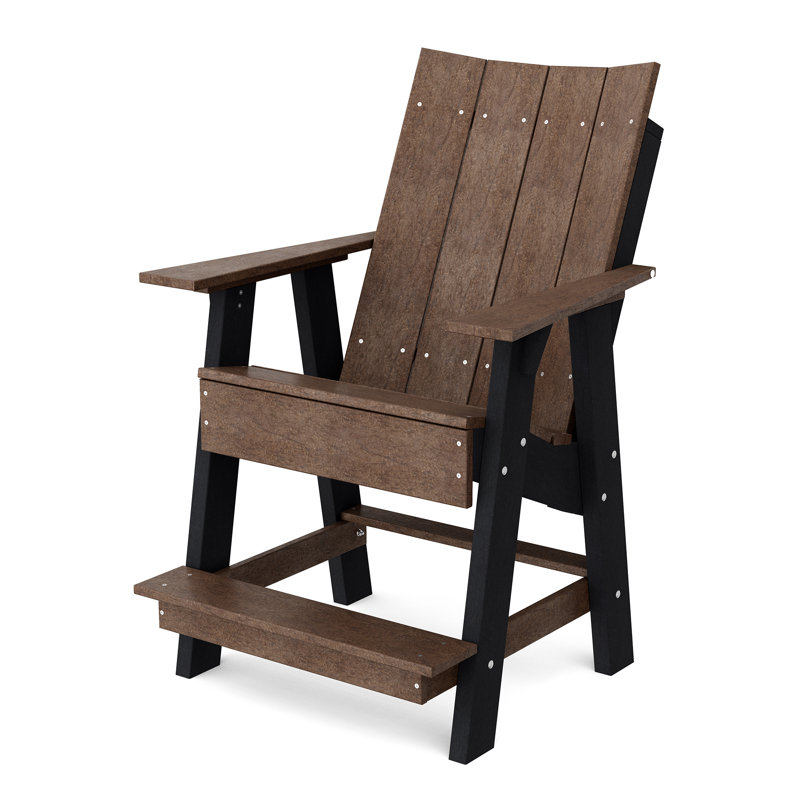 Chaise haute Adirondack contemporaine, Brun Tudor / noir
