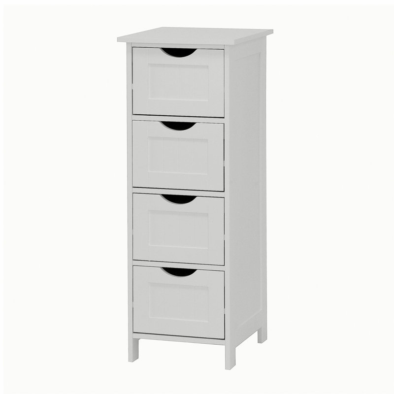 Armoire de rangement blanche pour salle de bain, armoire autoportante avec tiroirs
