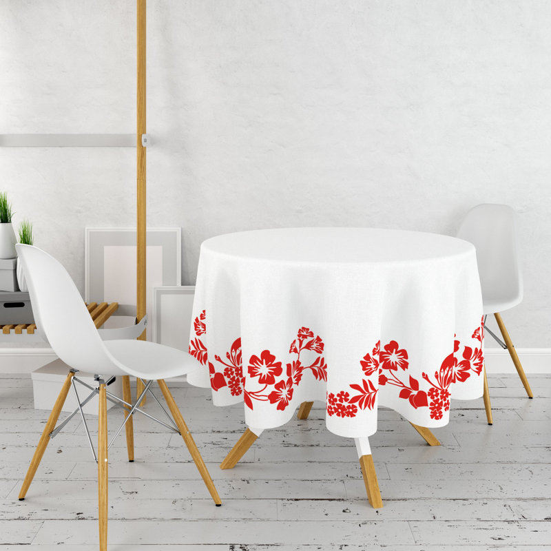Elegant Round Tablecloth, 100% Polyester, 63.0 inches Diameter | 3D Printed Design, Machine Washable at 86°F | Perfect for Dining Room, Weddings & Special Occasions, Durable and Stylish Decoration