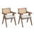 Wooden Frame Upholstered Dining Chairs Set of 2