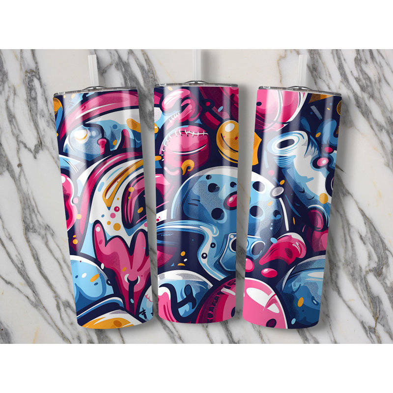 Choose Handmade Tumblers 591ml Vacuum Insulated Stainless Steel (18/8) Travel Tumbler with Straw