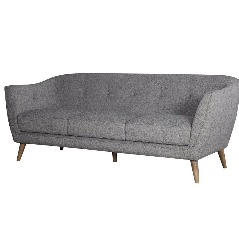 Canapé à accoudoirs évasés 76,4 po Boney, Gris, Brun pâle