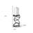 14" Black Geometric Glass And Metal Tabletop Pillar Candle Holder
