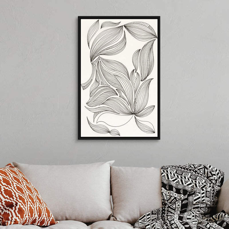 «Giddy I», art mural sur toile, H 38 po x l 26 po, Toile avec cadre noir