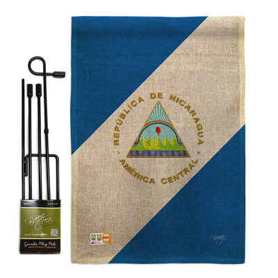 Double Sided 18.5'' H x 13'' W Burlap Flag Set