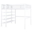 Lit mezzanine en métal avec tablettes à 4 niveaux et rangement-113432731-113432733