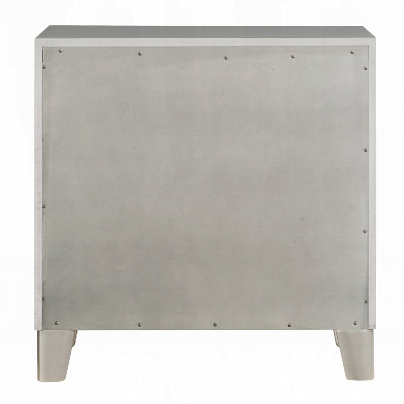 Ensemble de chambre à coucher pour lit très grand 3 pièces, design rembourré, argent, 2 tables de chevet