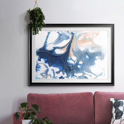 «Dancing Blue», cadre I avec cadre biseauté et verre