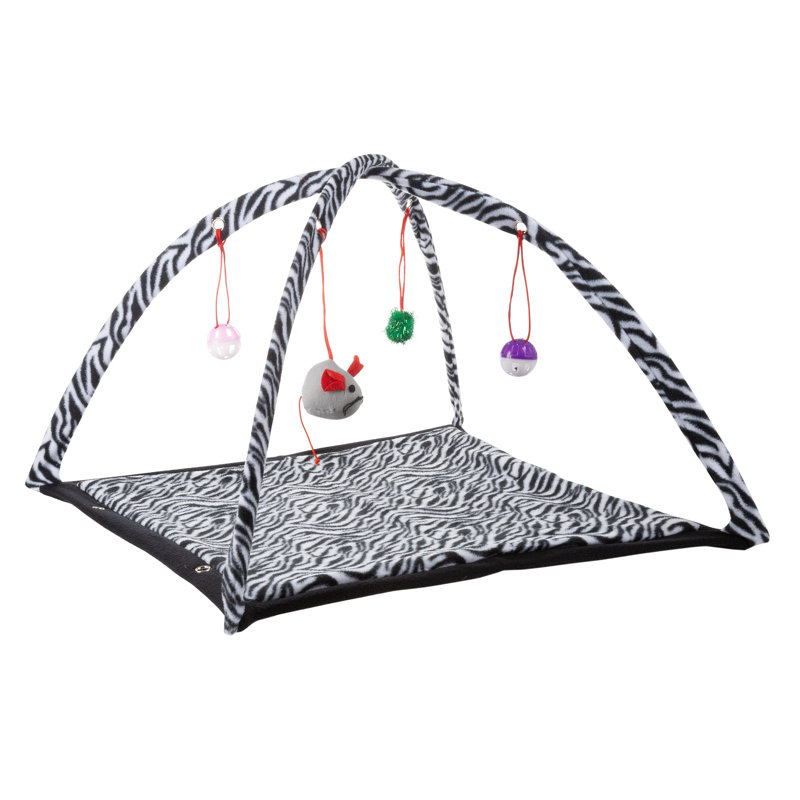 PETMAKER Cat Activity Center, 14.5" H x 22" W x 22" L, Black, White, Foldable