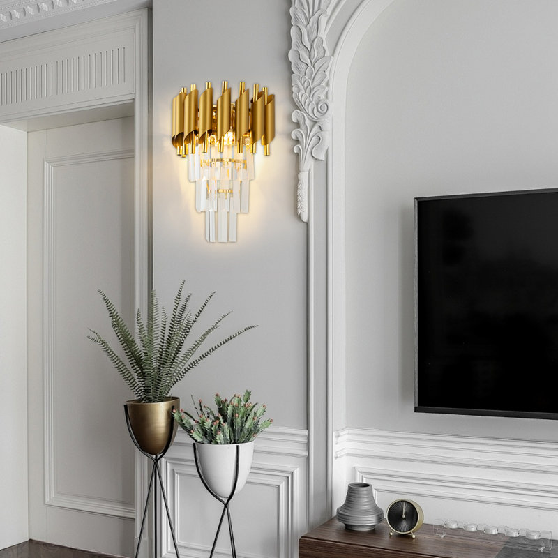 Lampe murale en cristal 2 lumières Imhotep, Gold