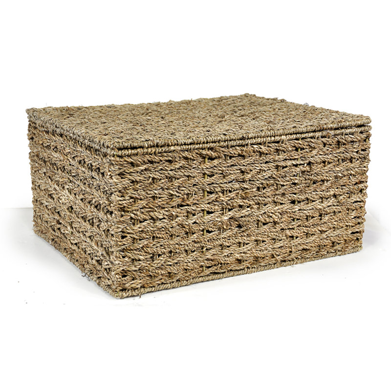 Boîte de rangement tressée, H 9 po x l 18 po x P 16 po