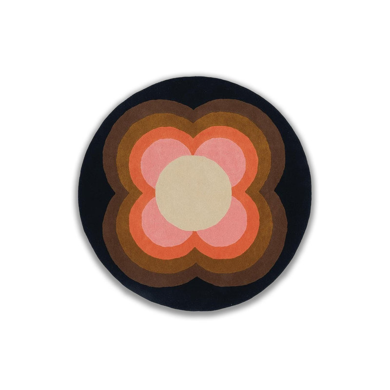 Tapis rond lavable multicolore à motif géométrique, Rond 3 pi 3 po