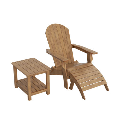 Chaise Adirondack pliante en plastique avec repose-pieds et table Arrlo