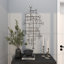 Silver Metal Abstract Wall Decor with Crystal Embellishments 20" x 1" x 42"